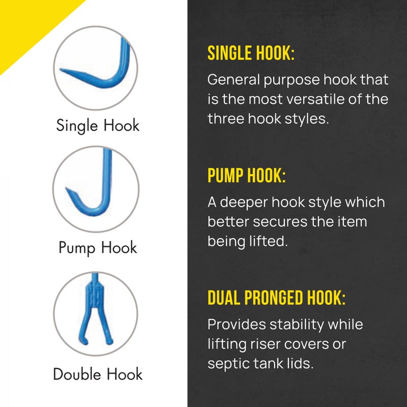 T & T Tools T&T Tools Heavy Duty Handy Hook â€“ Portable 30 Inch with 3/8" Round Pump Hook End â€“Multipurpose Lifting and Pulling Tool for Manhole Covers, Septic Tanks, Storm Drains, Sewer Lids & More â€“1 Pack - Image 4